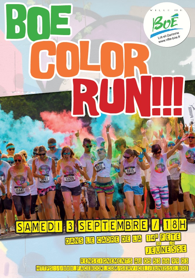 Affiche Fête de la Jeunesse - Boé Color Run