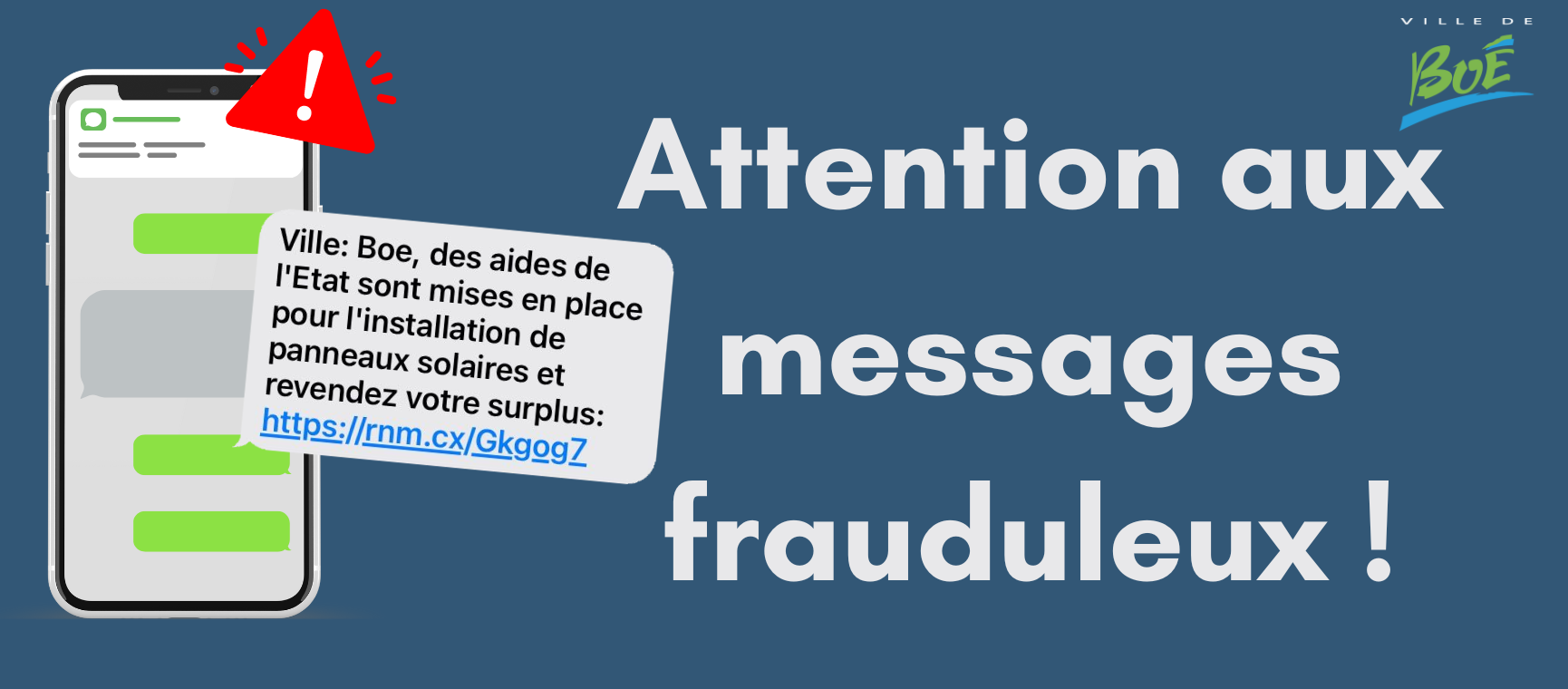 Dernières actualités - Attention aux messages frauduleux !