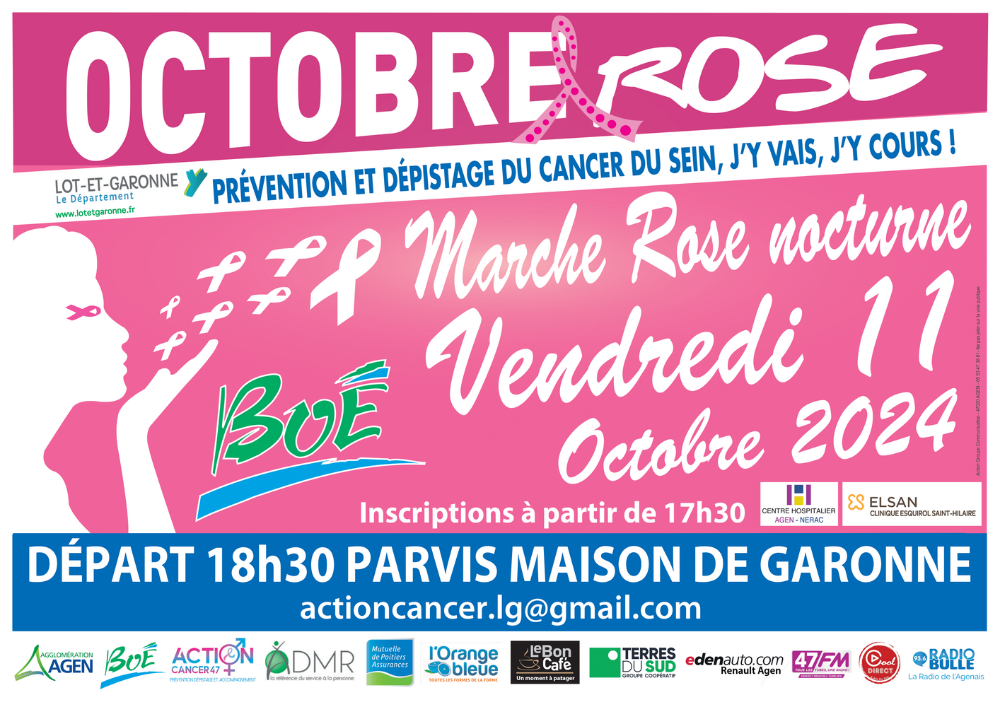 Agenda - Marche Rose nocturne