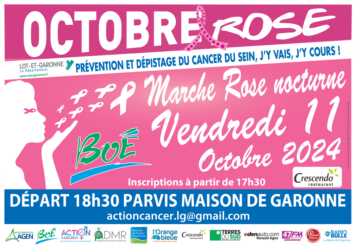 Agenda - Marche Rose nocturne