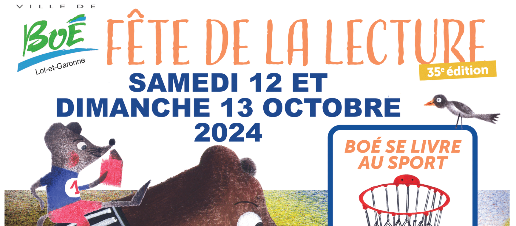 Agenda - 35ème Fête de la Lecture les samedi 8 et dimanche 9 octobre 2022 de 10h30 à 12h30 et de 14h à 18h à l’espace culturel François Mitterrand