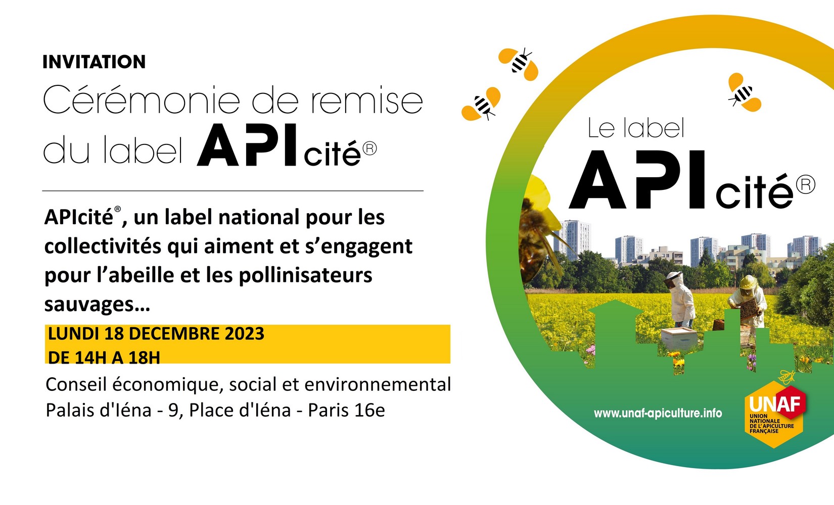 Dernières actualités - Label APIcité 2023 - 3 abeilles