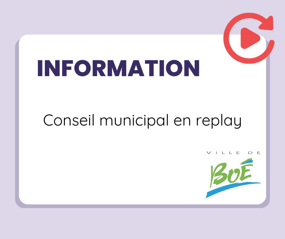 Dernières actualités - Conseil municipal en replay 